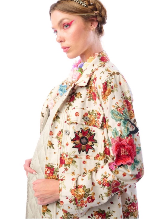 Aratta Silent Journey Jackets & Blazers - Aratta Cara Delvigne Coat-Floral Quilted Duster Coat / Jacket